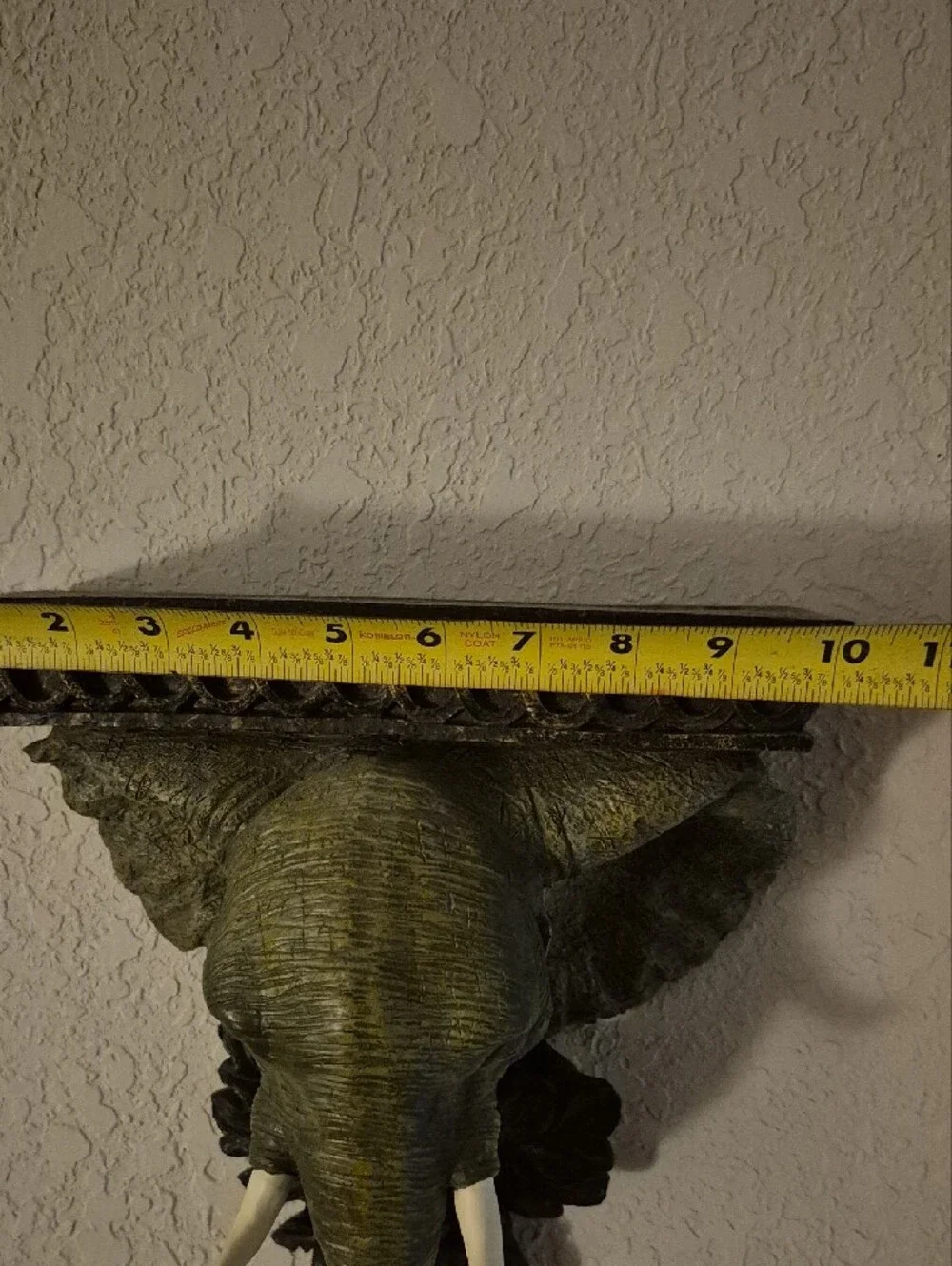 Green Elephant Wall Decor Shelf Accent